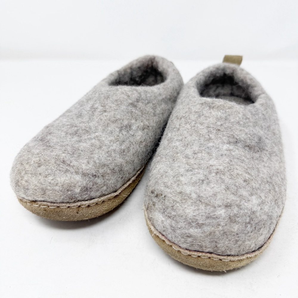 Cozy Gray Wool Slippers